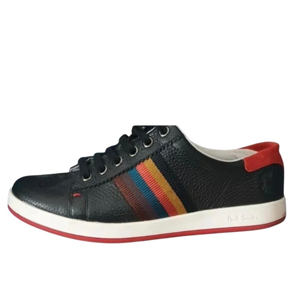 Paul Smith Black Sneakers with Colorful Stripes